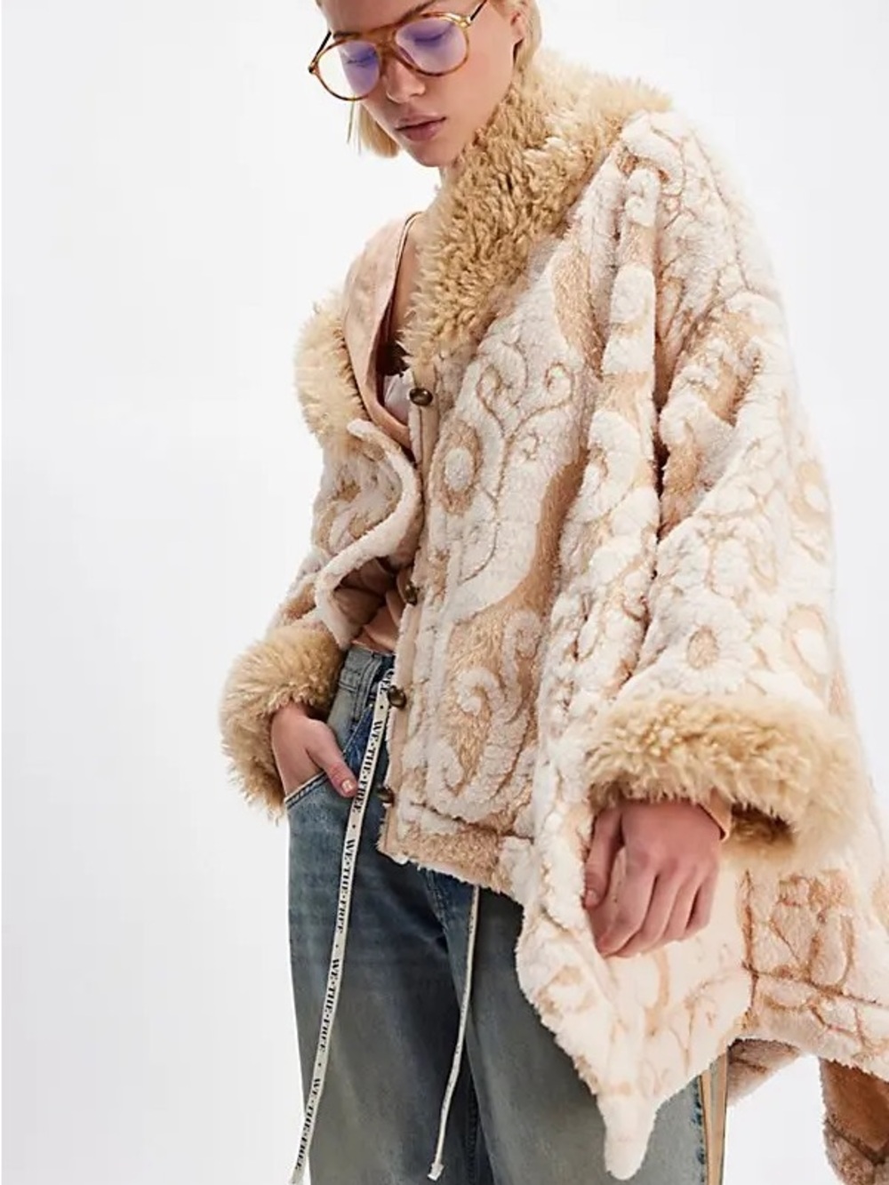 Free People Bleecker Street Cardi in shortbread combo